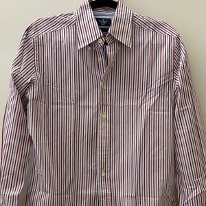 Hackett London Red and Blue Striped Button Down Shirt